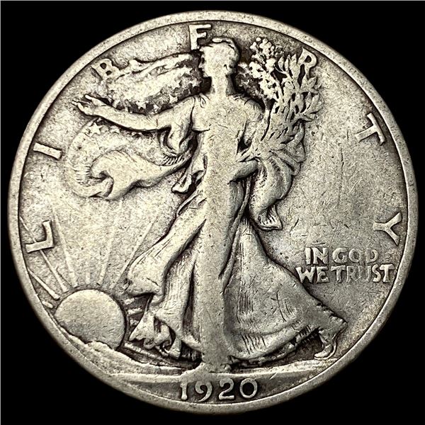 1920-S Silver Walking Liberty Half Dollar  LIGHTLY CIRCULATED