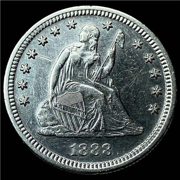 1888-S Silver Seated Liberty Quarter CLOSELY  UNCIRCULATED