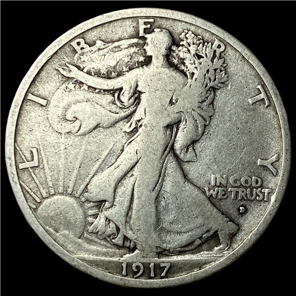1917-D Silver Walking Liberty Half Dollar  LIGHTLY CIRCULATED