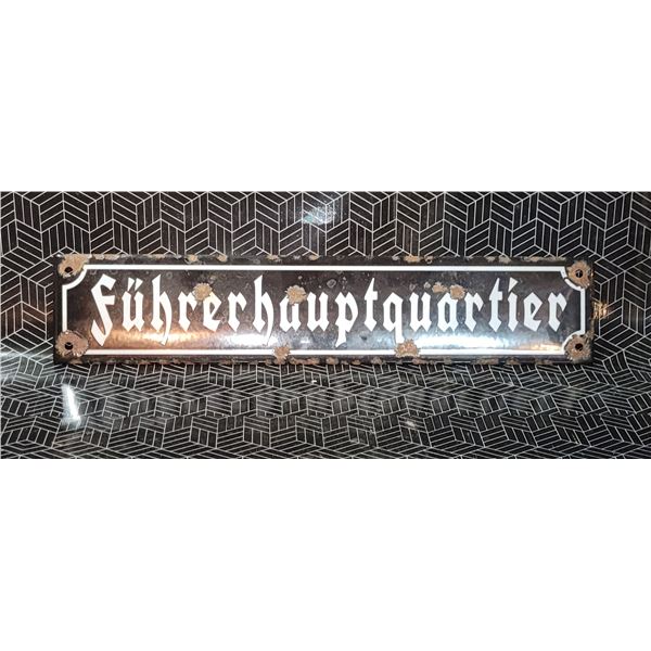 WWII Metal German Sign