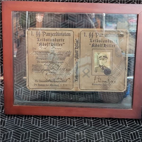 WWII German Soldier Passport in Display Frame