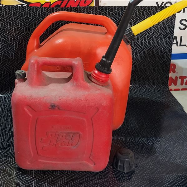Lot of 2 Complete Gas Cans