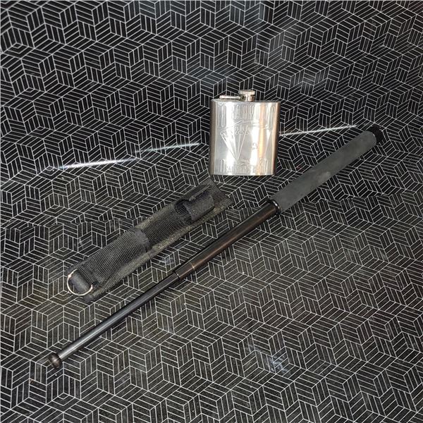 Flask and Metal Expanding Baton