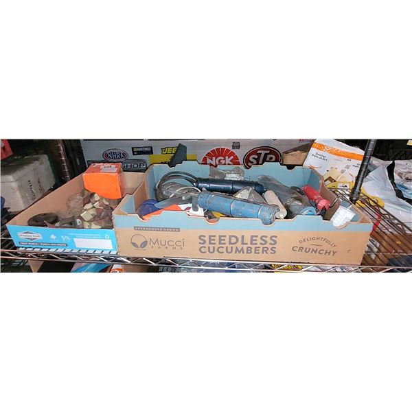 Box of Various Hardware and Tools