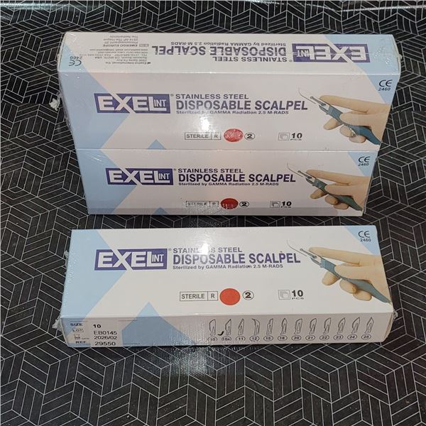 Lot of 3 10 Packs Disposable Scalpels