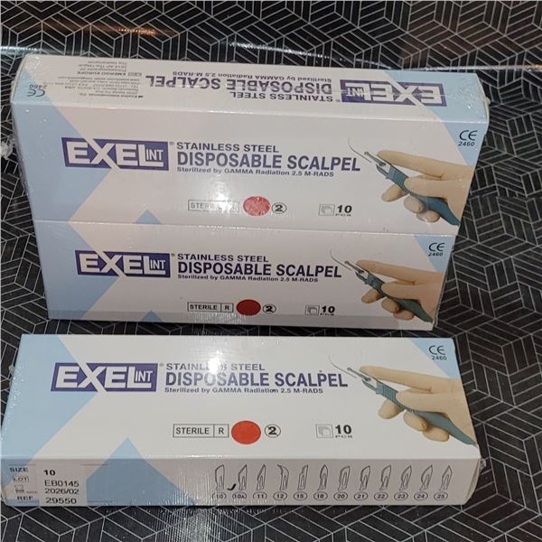Lot of 3 10 Packs Disposable Scalpels