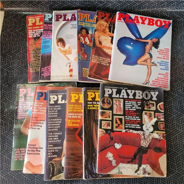 Lot of 1977 Playboy Mags
