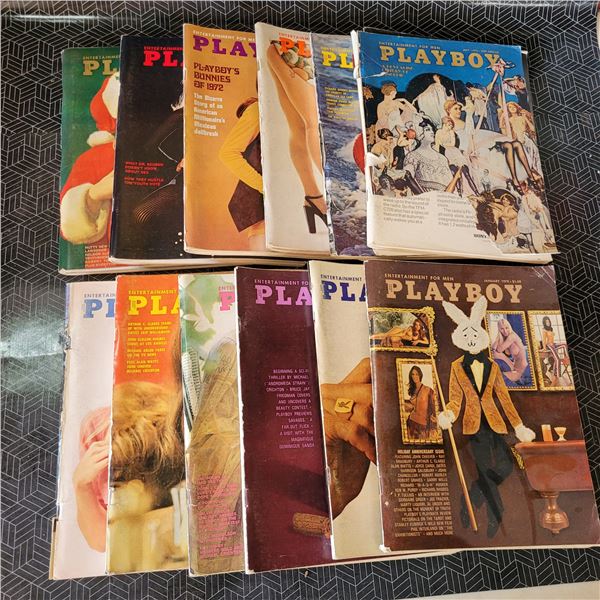 Lot of 1972 Playboy Mags