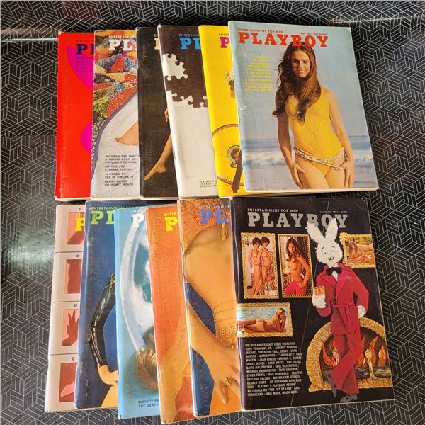 Lot of 1971 Playboy Mags
