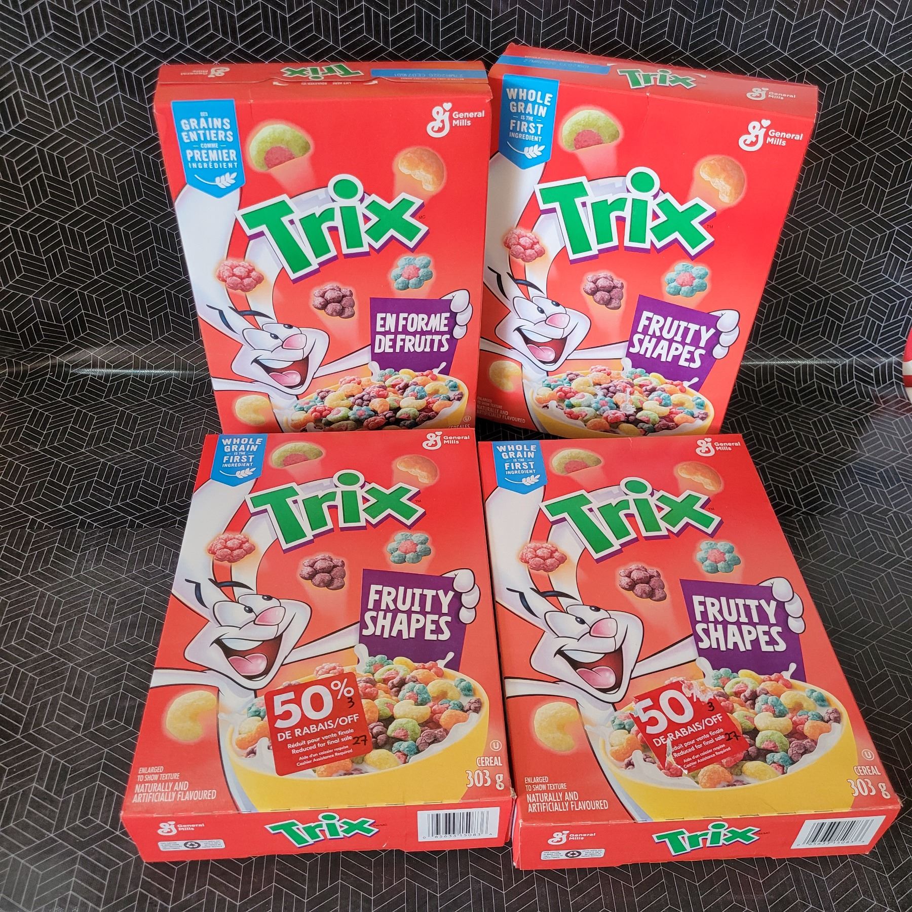 4 Boxes of Trix Cereal