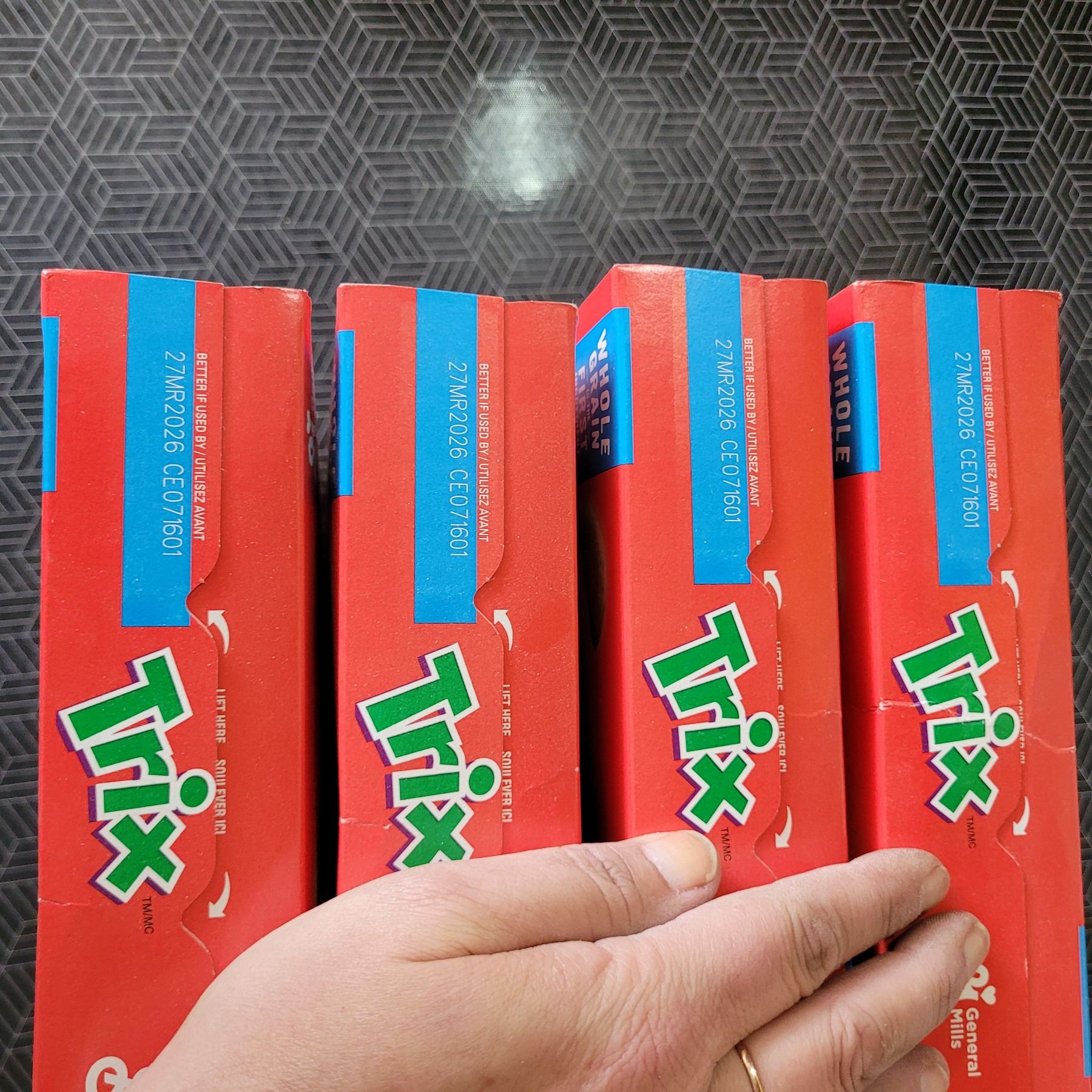 4 Boxes of Trix Cereal