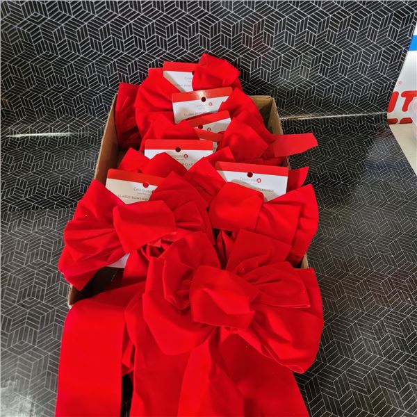 Flat of 9 Large Red Bows