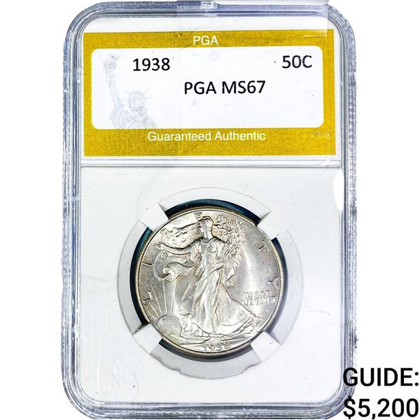 1938 Walking Liberty Half Dollar PGA MS67