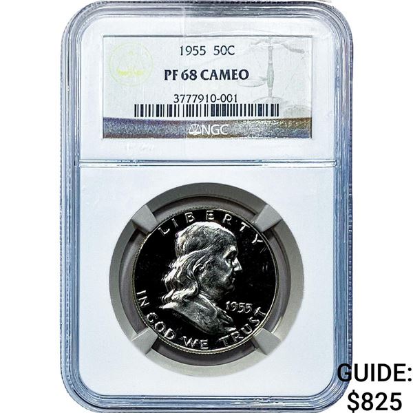 1955 Franklin Half Dollar NGC PF68 Cameo
