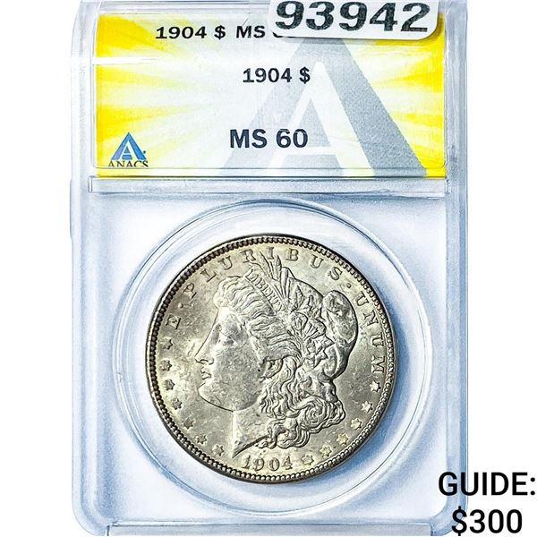 1904 Morgan Silver Dollar ANACS MS60