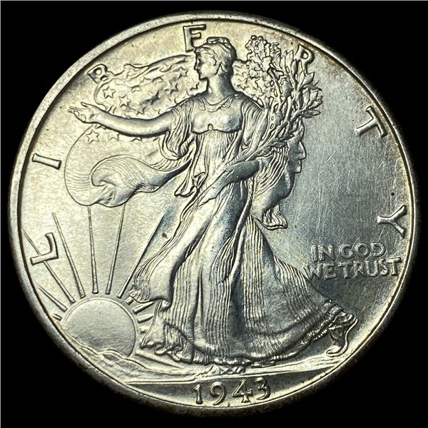 1943-D Silver Walking Liberty Half Dollar GEM BU