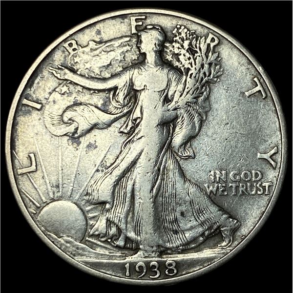 1938-D Silver Walking Liberty Half Dollar LIGHTLY CIRCULATED