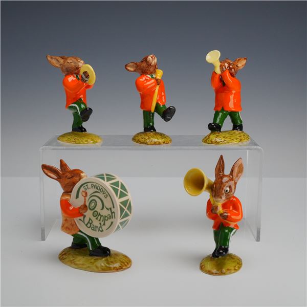 5pc Royal Doulton Prototype St. Paddy's Oompah Band Bunnykins Figurines