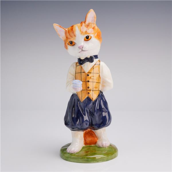 Royale Stratford Hand Painted Bone China Cat with Yo-Yo Figurine