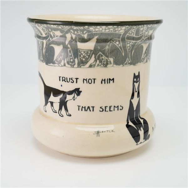 Royal Doulton by David Henry Souter Kateroo Series Ware Jardiniere, Trust Not Him That Seems a Saint