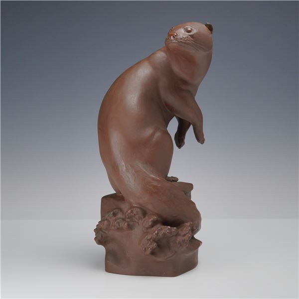 Meissen by Max Esser BÃ¶ttger Stoneware Otter Sculpture