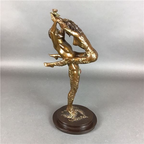 Amants, An After Erte (Romain de Tirtoff) Bronze Sculpture on Marble Base, Signed