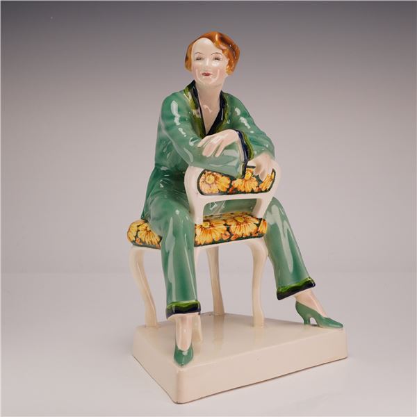Goldscheider by Josef Lorenzl Art Deco Seated Woman Figurine, Model 5780
