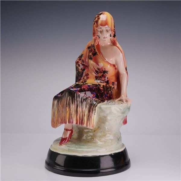 Goldscheider Art Deco Polychrome Ceramic Figurine by Josef Lorenzl Model 5266