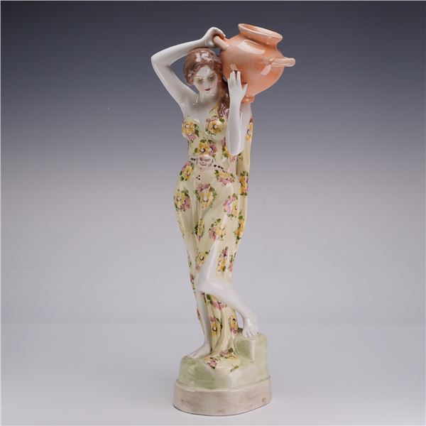 Goldscheider Austrian Ceramic Water Carrier Figurine Signed Grohs