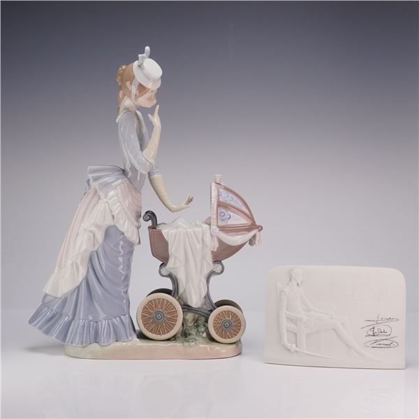 Two Lladro Porcelain Items Including Babys Outing 01004938 and Collectors Plaque