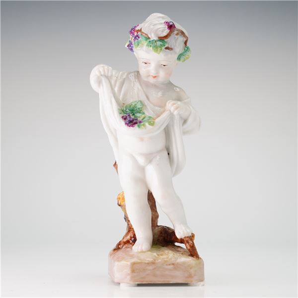 Edme Samson Porcelain Putto Figurine Allegory of Autumn