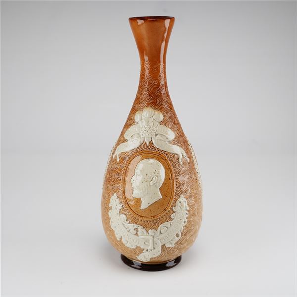 Doulton Lambeth Stoneware Albert Medal Society of Arts 1885 Royal Commemorative Vase