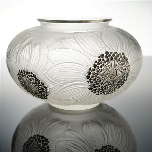 RenÃ© Lalique, Frosted and Patinated Glass Dahlias Vase
