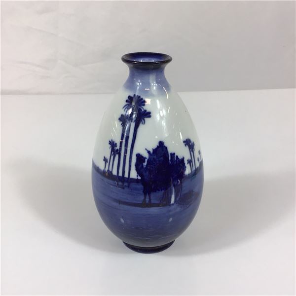 Royal Doulton Blue and White Flambe Desert Scene Vase