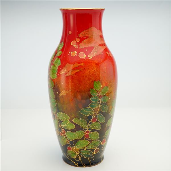 Royal Doulton by Harry Nixon Flambe Underwater Scene Fish Vase