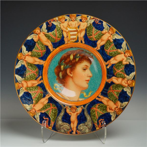 Minton by Ellen Welby (1851-1936) Earthenware Aesthetic Movement Portrait Bowl