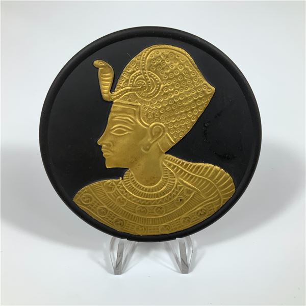 Wedgwood Egyptian Collection Black Basalt and Gold Tutankhamun Jasperware Medallion