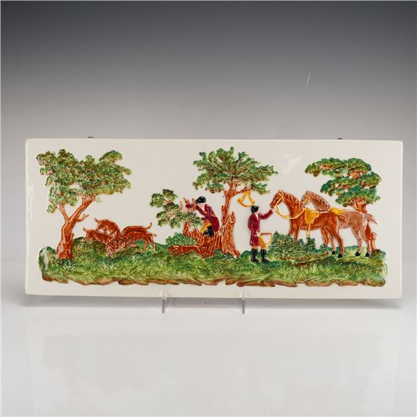 Wedgwood Majolica Fox Hunt Relief Plaque from The Rubin Collection