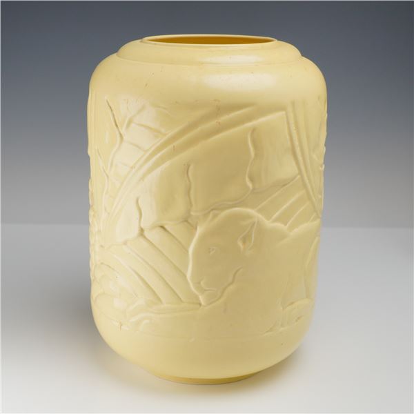 Wedgwood by Erling Olsen Queensware Yellow Vase, Panther