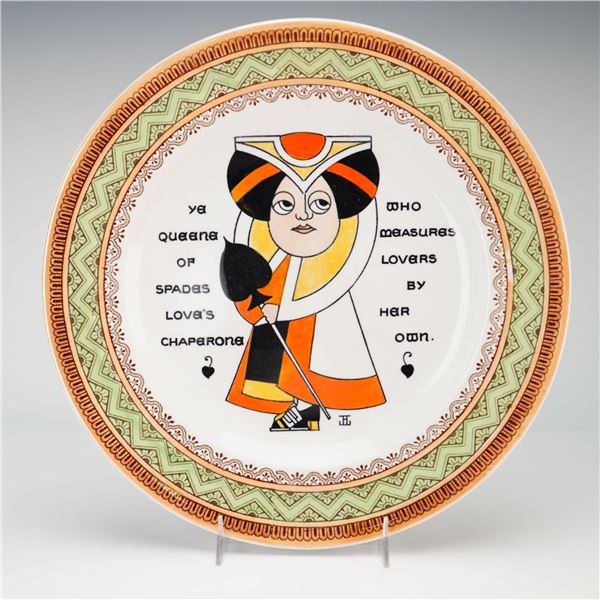 Wedgwood Augustus Jansson Playing Card Plate, Queen of Spades