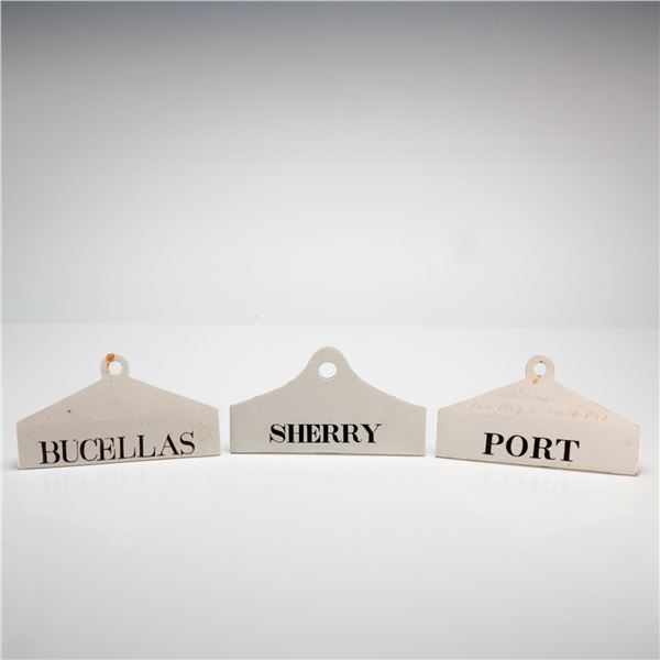 Wedgwood for Farrow and Jackson, Creamware Wine Bin Labels, 19th Century, England