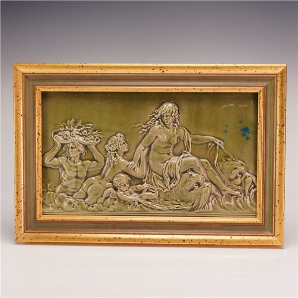 Wedgwood Framed Mythological Relief Glazed Earthenware Wall Plaque