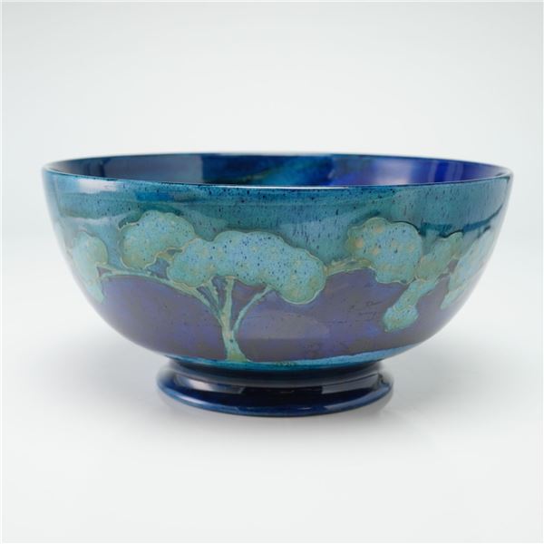 Moorcroft Pottery Footed Bowl, Moonlit Blue