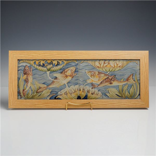 Moorcroft Pottery Double Take Trial Two-Tile Framed Panel