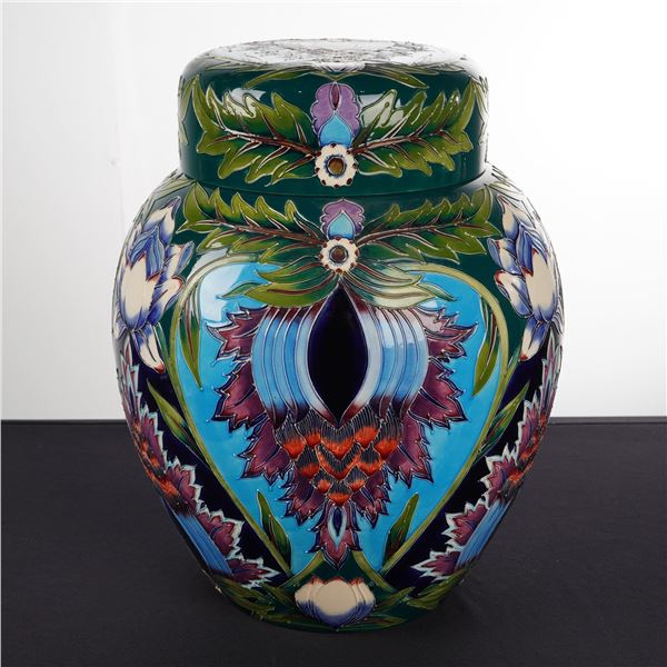 Moorcroft Pottery by Shirley Hayes Large Lidded Ginger Jar, Saadian