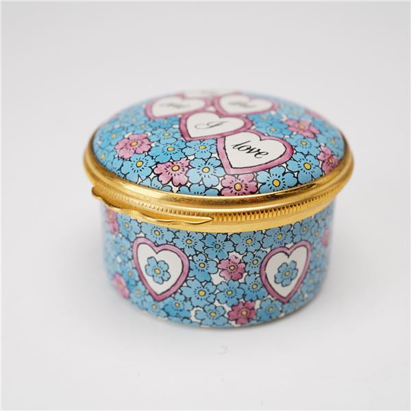 Halcyon Days English Enamel For the One I Love Treasure Box