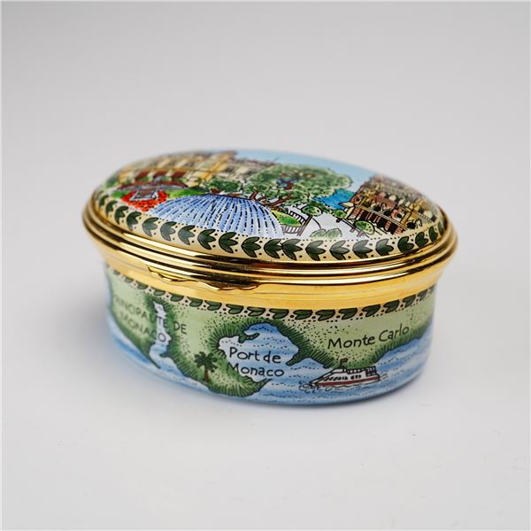 Halcyon Days English for St. Jame's Place Enamel Limited Edition Treasure Box, Monte-Carlo 10th Anni