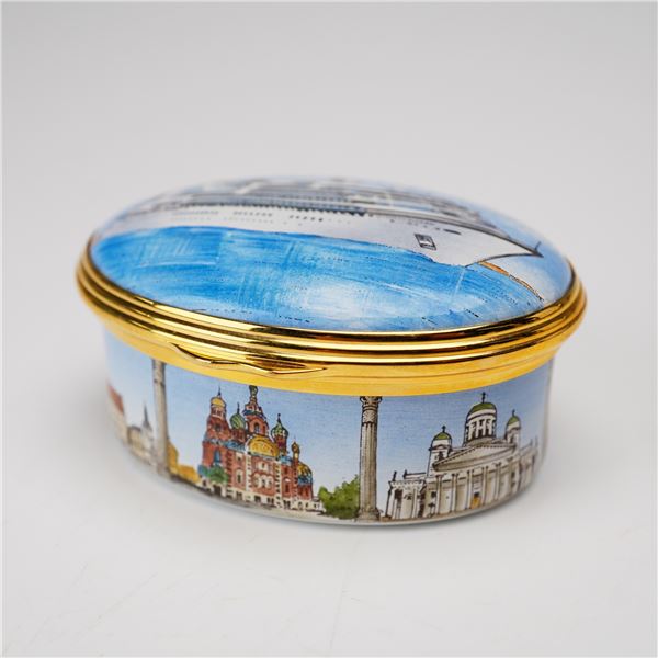 Halcyon Days for St. James Place Limited Edition Enamel Treasure Box, White Nights Cruise 2011