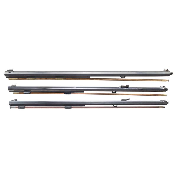 3 THOMPSON CENTER MUZZLE LOADING BARREL SETS; 32,
