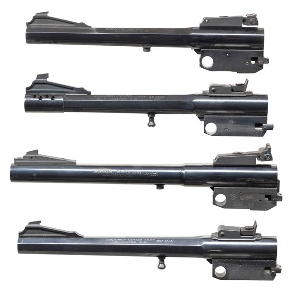 4 SCARCE THOMPSON CENTER CONTENDER BARRELS.